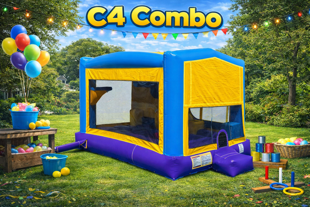 Large Combo C4 Dry w/ Slide and Basketball Hoop