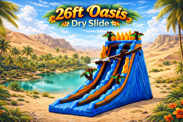 26ft Tall Large oasis Dry Slide