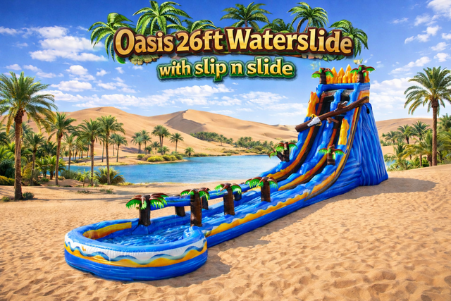 Oasis 26ft Waterslide w/ Slip n Slide - 75 ft Long