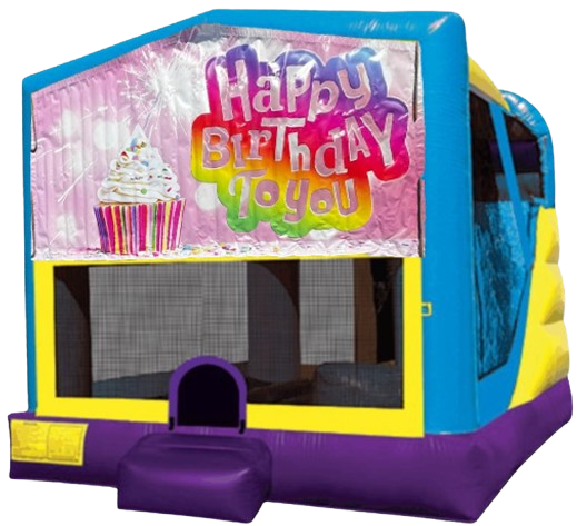 Girls happy Birthday Large C4 Dry Combo With Slide and Basketball Hoop