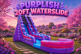 Purplish 20 Foot Tall Waterslide - 35 Feet Long