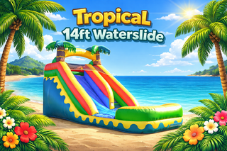 Tropical 14 foot Water Slide