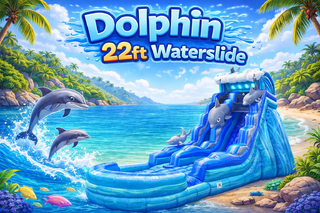 Dolphin 22Foot Tall Waterslide - 40Feet Long