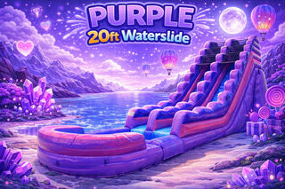 Purplish 20 Foot Tall Waterslide - 35 Feet Long
