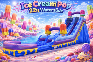 Ice cream pop 22 Foot Tall Waterslide - 40 Feet Long