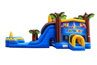 Happy Birthday Oasis Dual Lane Combo Large Dry Slide