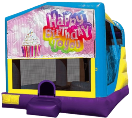 Girls happy Birthday Large C4 Dry Combo With Slide and Basketball Hoop