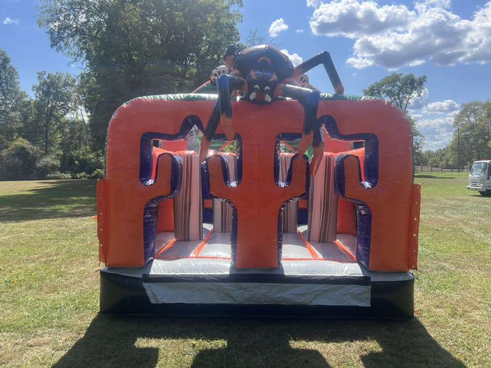 Monster Mash Obstacle Course entrance with spider