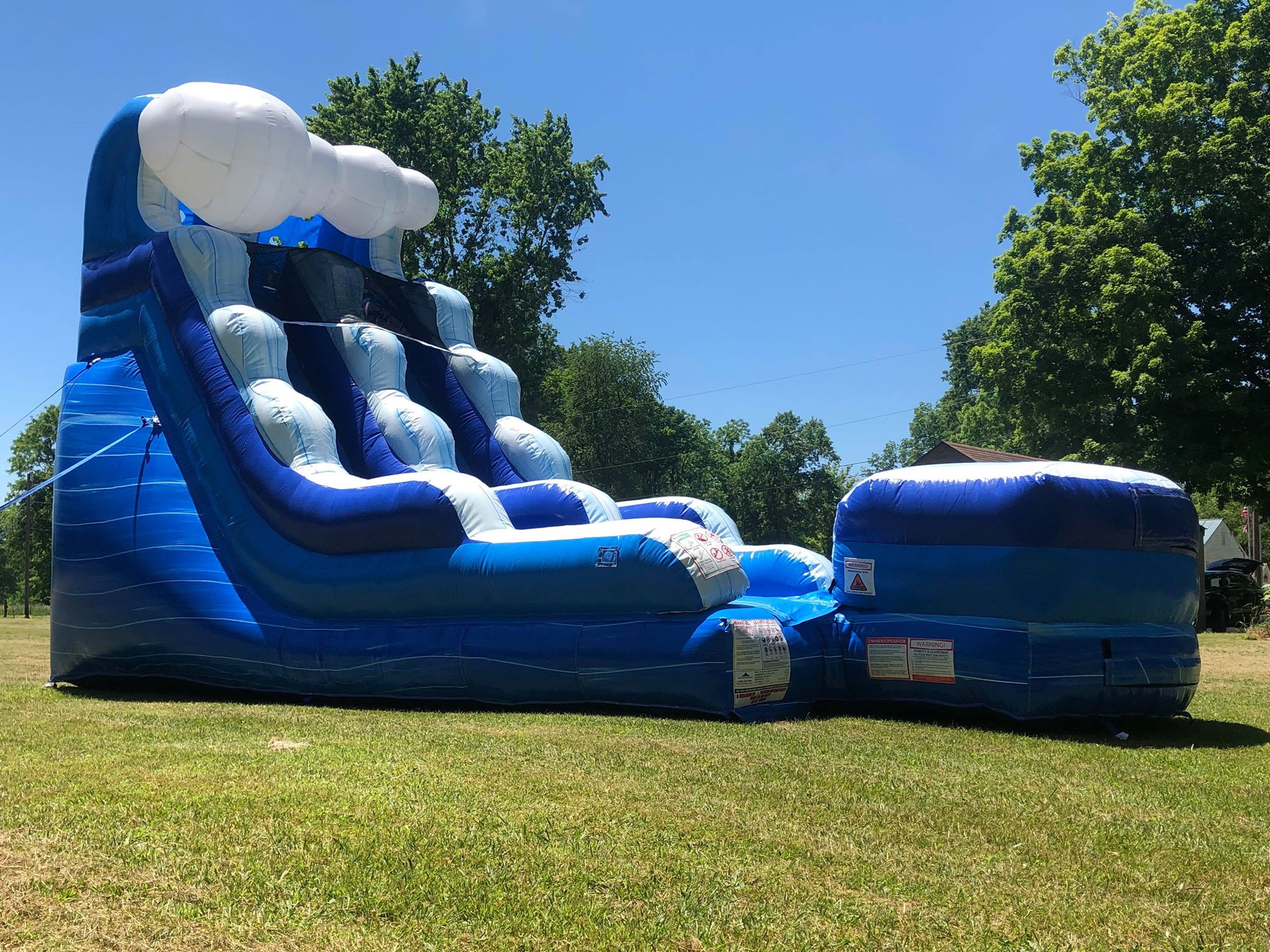 big blow up water slide