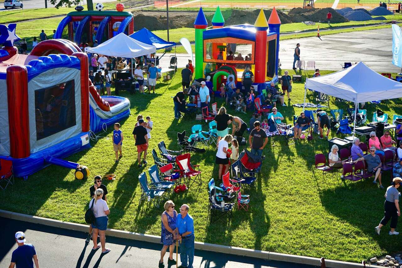 Bounce house and inflatable rentals at a Cincinnati community event