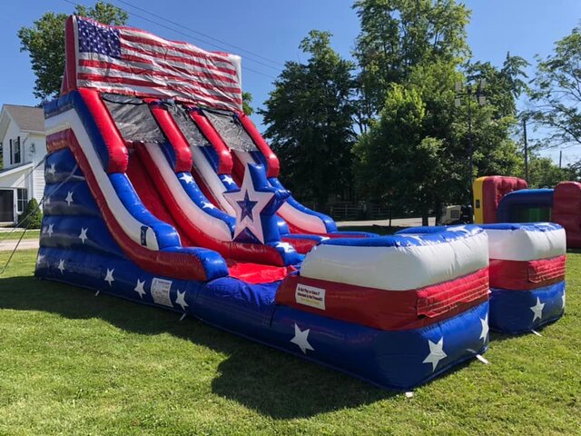 17' Dual Lane Stars & Stripes Dry Slide