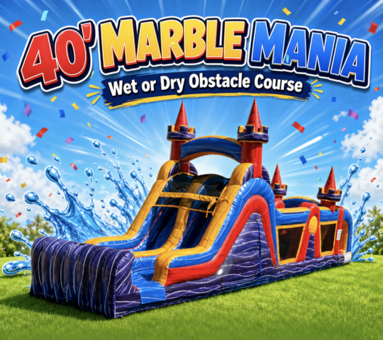 40' Marble Mania Wet or Dry Obstacle Course