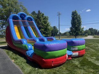20' Double Lane Retro Water Slide