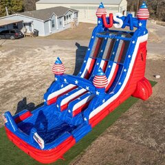 20' Double Lane Bottle Rocket Blast Dry Slide