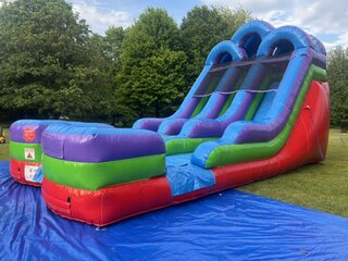 17' Double Lane Retro Water Slide