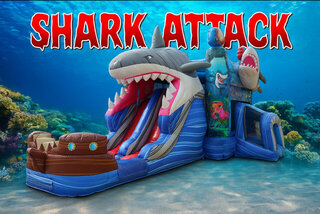 Shark Attack Wet or Dry Bounce & Slide Combo