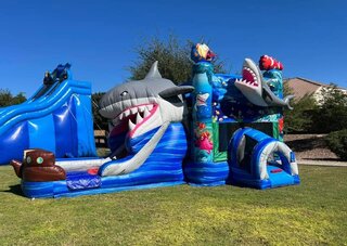 Shark Attack Wet or Dry Bounce & Slide Combo