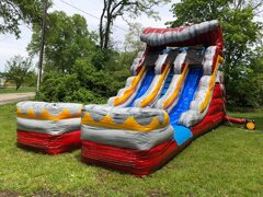 17' Dual Lane Volcano Falls Dry Slide