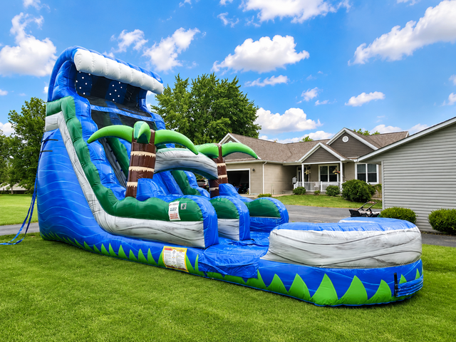 Tropical water slide to pair with the Beach Bash Obstacle Course