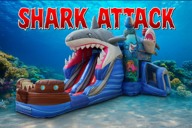 Shark Attack Wet or Dry Bounce & Slide Combo