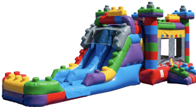 Lego Blocks Bounce House Slide Combo (Wet or Dry