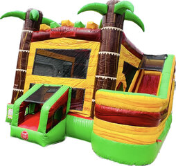 Tropical Palms 5 in 1 Bounce House Slide Combo (Wet or Dry)