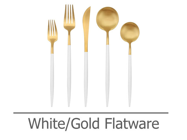 White and Gold Flatware