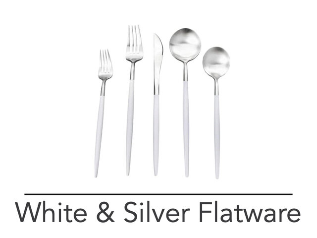 White and Silver Flatware