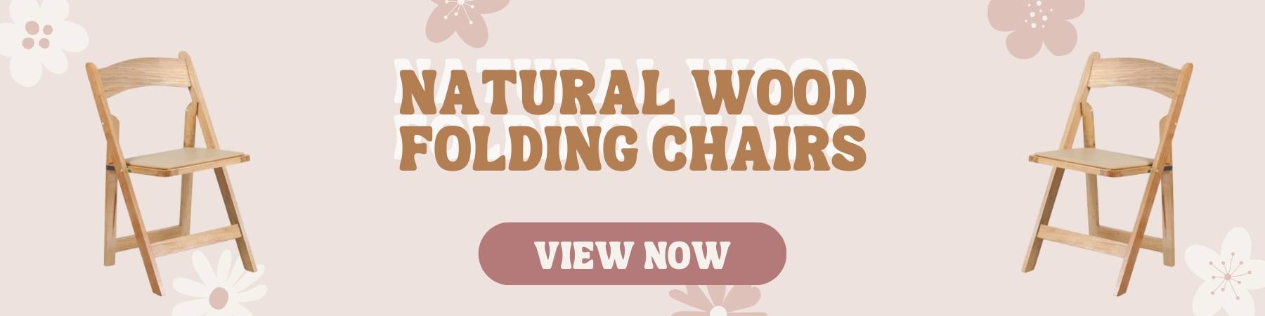 Natural Wood Folding Chair Rentals