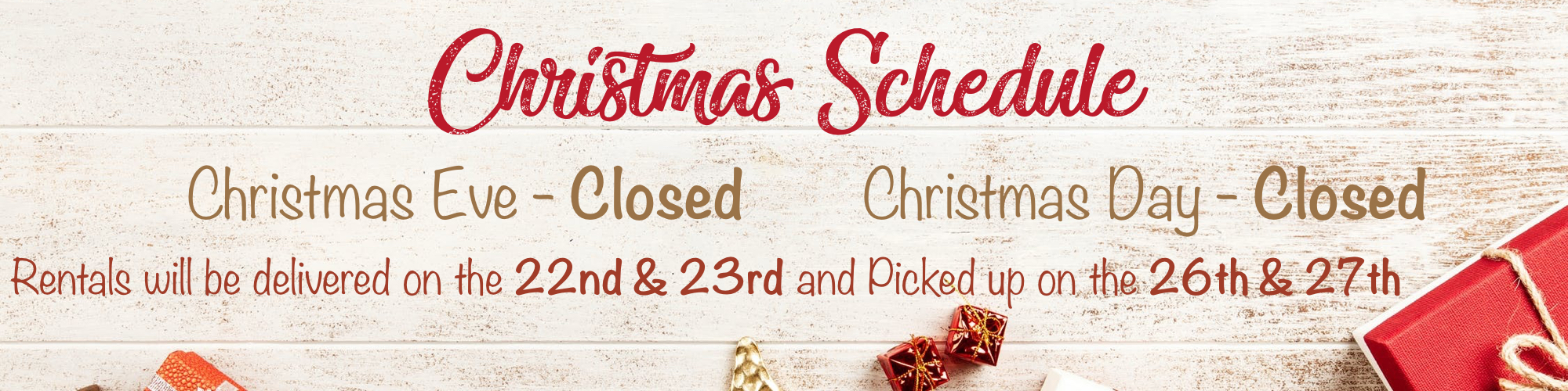 Ricky's Party Rentals Christmas hours and delivery schedule 2019 Ricky's Party Rentals Christmas hours and delivery schedule 2019