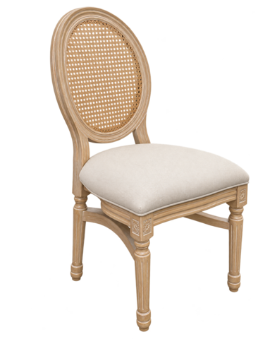 Chairs - Natural Wash King Louis Chair