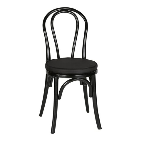 Chair - Black Bentwood Chair with Cushion