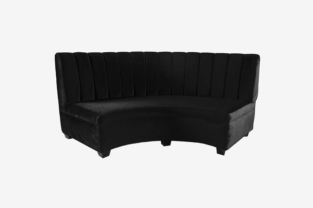 Lounge - Black Velvet Curved Lounge Sofa