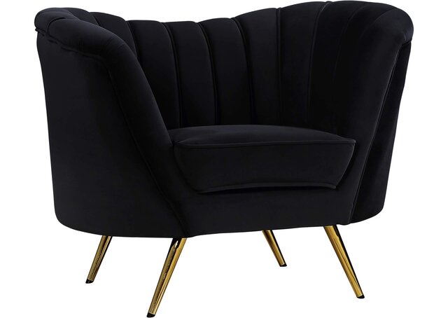 Black Velvet Stella Lounge Chair
44in Long, 32in High, 30in deep