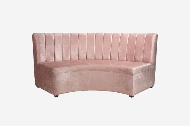 Lounge - Blush Velvet Sophia Curved Sofa