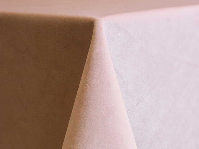 Linen - 120in Round Blush Velvet Tablecloth
