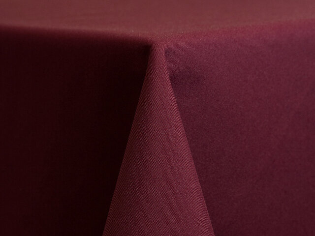 Linen - Burgundy Polyester 90x156in Tablecloth 