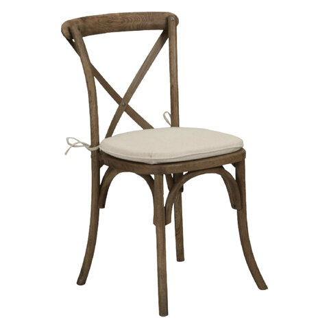 Chair - Antique Cross Back Chair (With Cushion)