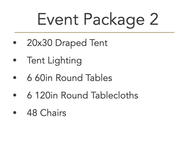 Event Package 2 (48 Guest)