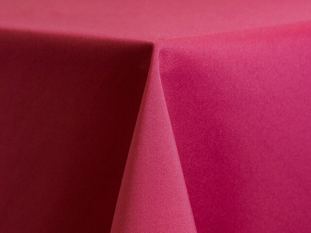 Fuchsia Polyester 120in Round Tablecloth with hole Fits our 60in Round Tables with hole to the floor