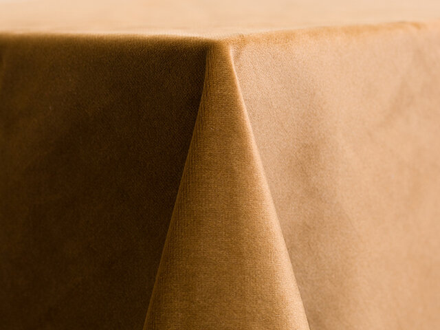 Linen - 120in Round Gold Velvet Tablecloth