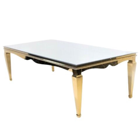 8ft Gold Washington Dining Table  8ft Long, 40in Wide, 30in High Seats 8-10 Guest