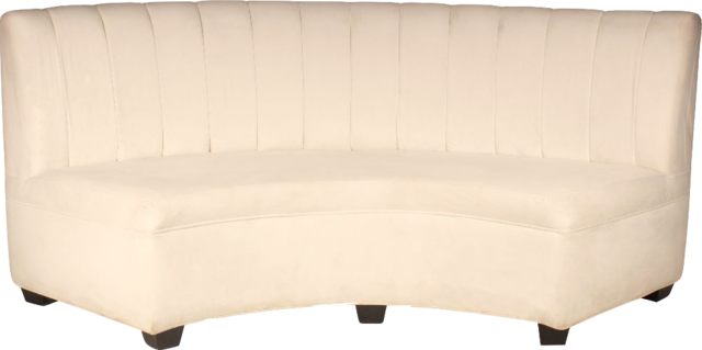 Ivory Velvet Sophia Curved Sofa
83in Long, 35in High, 42in Deep