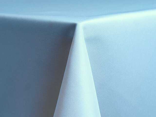 Linen - Light Blue Polyester 120in Round Tablecloth With Umbrella Hole 