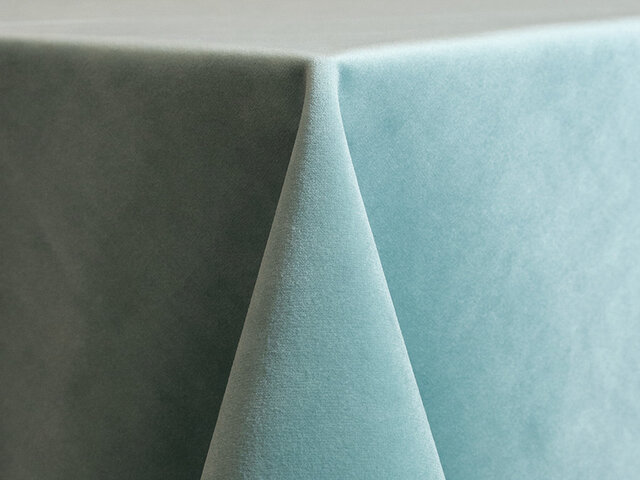 Linen - Baby Blue Velvet 90x156in Tablecloth 