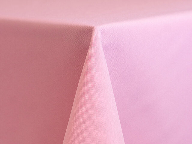 Pink Polyester 120in Round Tablecloth Fits our 60in Round Tables to the floor