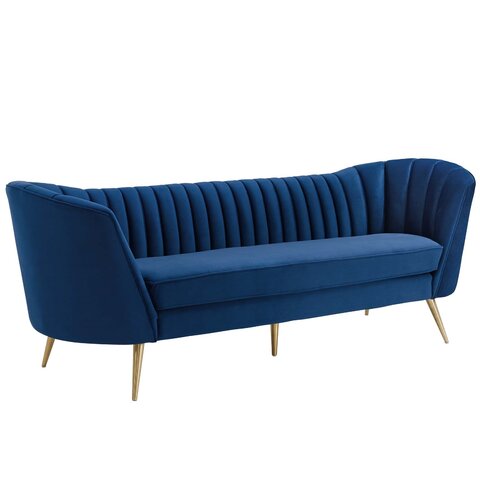 Lounge - Navy Velvet Sofa
