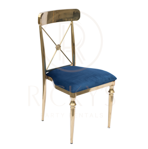 Chair - Navy and Gold Rococo Chair