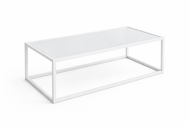 Table - White Rectangle Coffee Table 