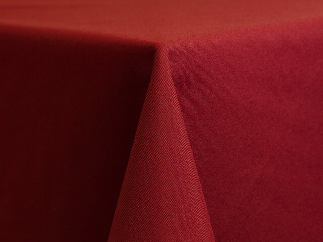 Red Polyester 120in Round Tablecloth Fits our 60in Round Tables to the floor